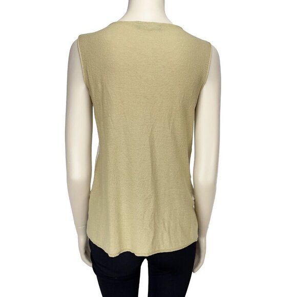 MAXMARA Weekend Quiet Luxury Old money Neutral Relaxed Tank Knit Shoulder Top L - Picture 2 of 6